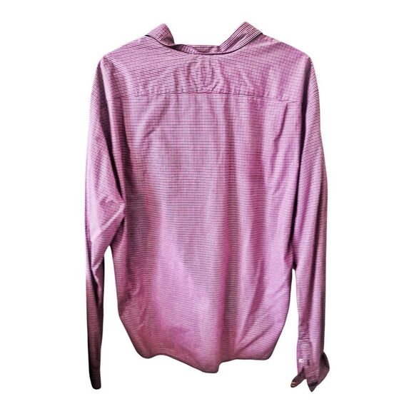 Men's Vintage Izod LaCoste Red MicroCheck Alligator Button Down Shirt Size 42 La - Picture 4 of 5